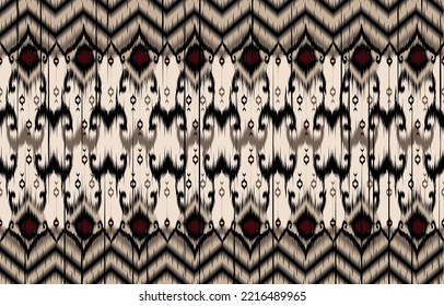 Resumen textil geométrico horizontal marrón oriental con patrón floral 
diseño tradicional para un fondo sin fisuras