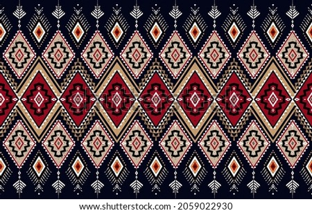 Abstract brown horizontal geometric textile oriental with floral pattern 
traditional design for seamless the background
