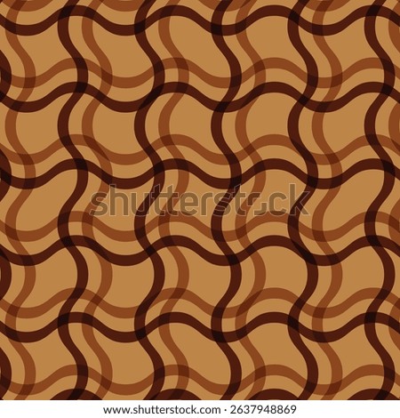 abstract brown and light brown colour seamless wavey pattern with light broun background