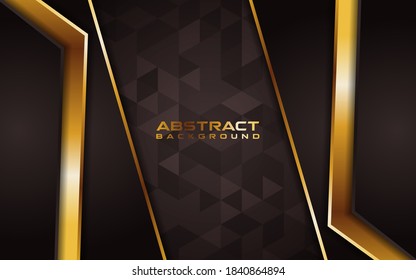 Resumen de fondo de color marrón y dorado de línea con capa superpuesta