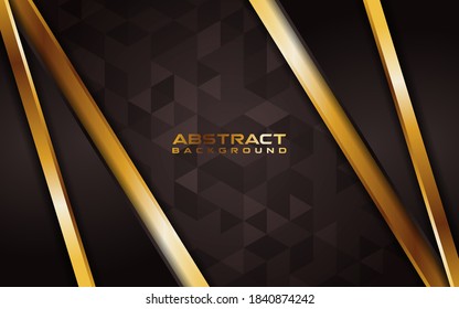 
Abstract brown and line gold background with overlap layer

