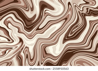 Abstract brown liquid marbled background