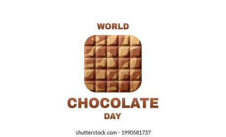 Abstract Brown Logo World Chocolate Day Background Vector Design Style For Poster Or Postcard