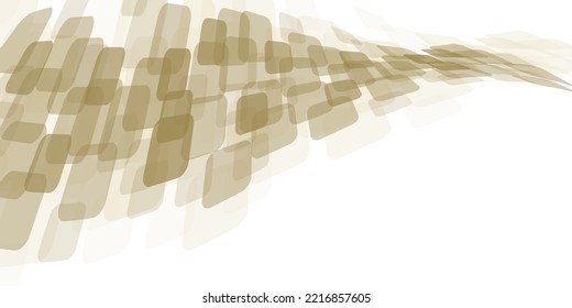 Abstract Brown Minimalist Flowing Translucent Warped 3D Lit Round Squares Pattern with Copyspace, Room, Place for Your Text- Dynamic Multi Purpose Vector Design Isolated on Wide Scale White Background - Powered by Shutterstock - Get 15% off with code: PIKWIZARD15