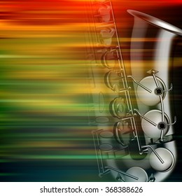 abstract brown motion blur background with saxophone