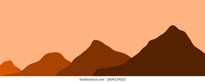 Abstract brown mountain landscape graphic	