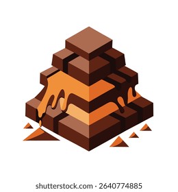 Abstract Brown Orange Chocolate Pyramid Vector caramel