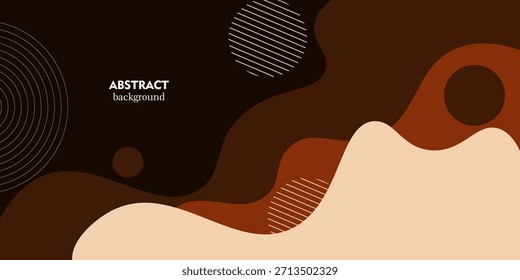 Fondo de onda fluida marrón y naranja Abstractas. Forma de onda de moda con diseño de patrón simple. Vector EPS10.