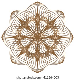 Abstract brown ornamental flower