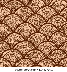 Abstract brown ornamental seamless pattern.