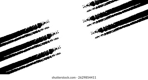 Abstract Brown Paint Brush Stroke on White Isolated Horizontal Background