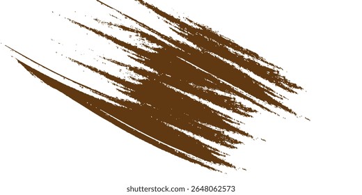 Pincelada de pincel marrón Abstractas sobre fondo Horizontal aislado blanco