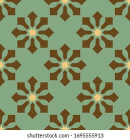 Abstract brown pattern on dirty green backdrop.