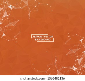 Abstract Brown Polygonal Space Background with Connecting Dots and Lines.  Connection structure. Vector science. Polygonal vector background. Futuristic HUD.