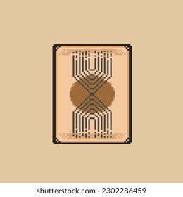abstract brown portrait in pixel art style