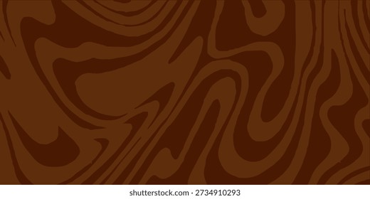 Abstract brown psychedelic waves print background. 1970s trippy seamless pattern. Marble acrylic swirl pattern. Coffee or chocolate liquid texture. with a modern concept style