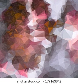 Abstract brown and purple background with white outline, triangular geometric style
