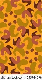 Abstract brown question marks in seamless kaleidoscope pattern