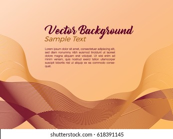 Abstract brown ribbon with blend and silver background
