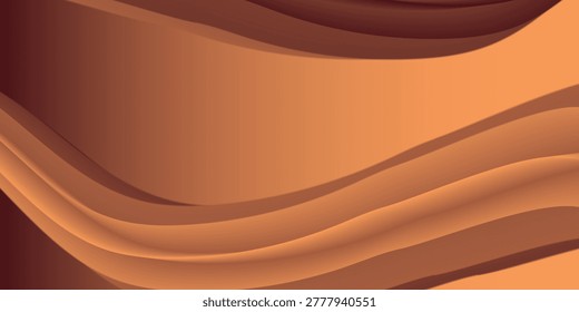 Abstract Brown Sand Waves Background With Smooth Layered Curves And Warm Gradient Texture