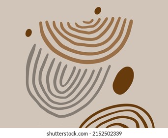 abstract brown shapes set. Flat design vector illustration. Isolated on background.