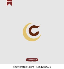 Abstract brown simple initial letter C logo vector design