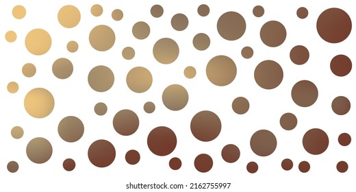 Abstract Brown Spotted Pattern - Random Placed Spots of Various Sizes, Texture with Copyspace, Generative Art, Template, Vector Design on White Background