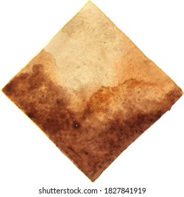 Abstract brown square watercolor hand painting banner for decoration