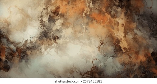 Abstract brown swirly texture. Fantasy fractal background. 3D rendering. Shellfish, stone, pearl. Brown, beige, gold and red