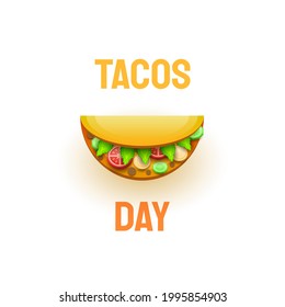 Abstract Brown Tacos Day Fast Food Background Vector Design Style For Poster Or Postcard