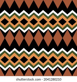 Abstract brown tone traditional boho geometric ethnics seamless vector pattern background