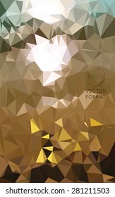 Abstract brown triangular low poly style vector background,Vector illustration