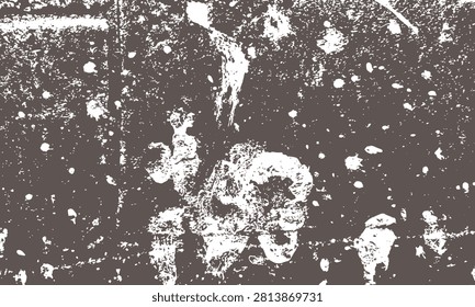 Abstract brown vector background. Distressed grunge texture inspired by peeling paint, old rust corrosion, rough wall plaster, and dirty splatter particles.