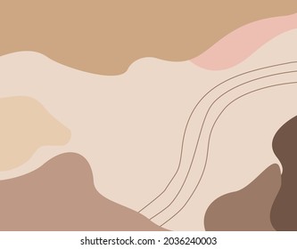 Abstract brown vector background, lines, hand drawn