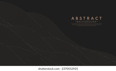 Abstract brown water wave line pattern background. Japanese style concept. Minimalist wallpaper template. Vector illustration.