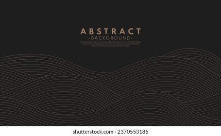 Abstract brown water wave line pattern background. Japanese style concept. Elegant wallpaper template. Vector illustration.