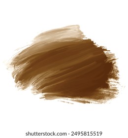 Abstract brown watercolor brush stroke on white background