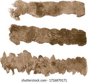 Abstract brown watercolor hand paint texture, isolated on white background, watercolor textured backdrop, watercolor drop, traced, vector, eps 10