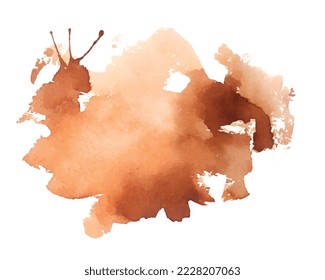 abstrakter brauner Aquarellfarbenfleck, Texturhintergrund 