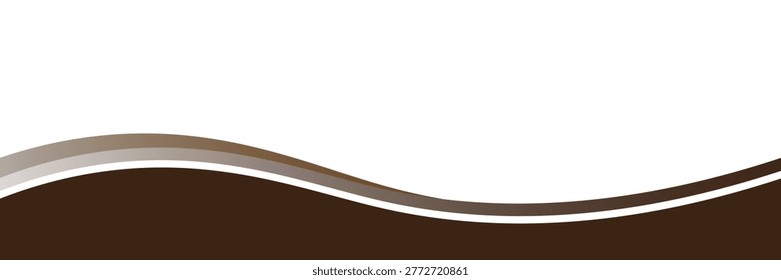 Abstract Brown Wave Footer and Header Background - Elegant Chocolate and Coffee Curve Vector Design