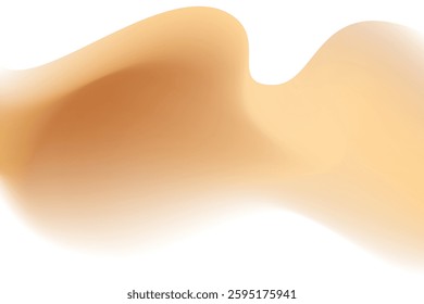 Abstract brown wave form, blurred gradient texture, isolate design element. Fluid tan shade watercolor brushstroke, blurry swirl shape. Aesthetic nude beige flowing sand decoration.
