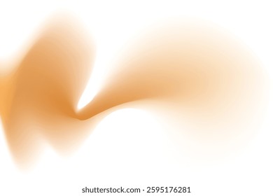 Abstract brown wave form, blurred gradient texture, isolate design element. Fluid tan shade watercolor brushstroke, blurry swirl shape. Aesthetic nude beige flowing sand decoration.