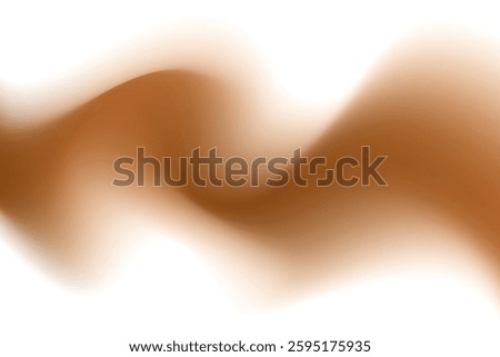 Abstract brown wave form, blurred gradient texture, isolate design element. Fluid tan shade watercolor brushstroke, blurry swirl shape. Aesthetic nude beige flowing sand decoration.
