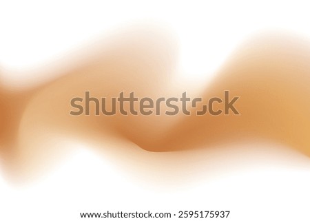 Abstract brown wave form, blurred gradient texture, isolate design element. Fluid tan shade watercolor brushstroke, blurry swirl shape. Aesthetic nude beige flowing sand decoration.