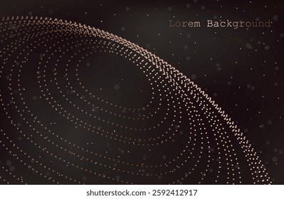 Abstract brown wave Geometrical Background Connection wave structure. Science background. Connecting dots and lines. Big data visualization and Business .mocha mousse Vector illustration