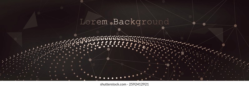 Abstract brown wave Geometrical Background Connection wave structure. Science background. Connecting dots and lines. Big data visualization and Business .mocha mousse Vector illustration