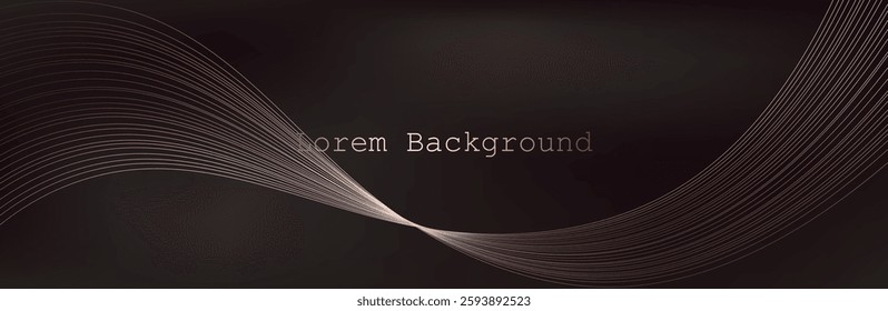 Abstract brown wave Geometrical Background Connection wave structure. Science background. Connecting dots and lines. Big data visualization and Business .mocha mousse Vector illustration