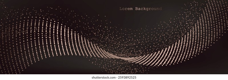 Abstract brown wave Geometrical Background Connection wave structure. Science background. Connecting dots and lines. Big data visualization and Business .mocha mousse Vector illustration