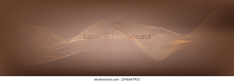 Abstract brown wave Geometrical Background Connection wave structure. Science background. Connecting dots and lines. Big data visualization and Business .mocha mousse Vector illustration