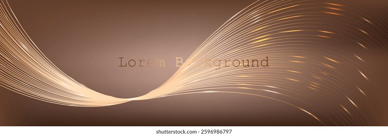 Abstract brown wave Geometrical Background Connection wave structure. Science background. Connecting dots and lines. Big data visualization and Business .mocha mousse Vector illustration